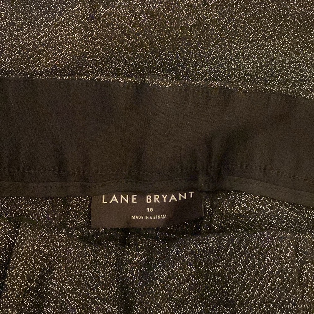 Lane Bryant Black Shimmer Silver Glitter Signature Fit Ankle Pant - Picture 7 of 10